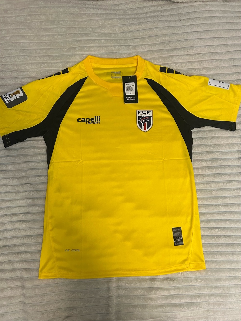 Capelli of New York Men’s Yellow and Black Soccer Jersey with FCF Crest